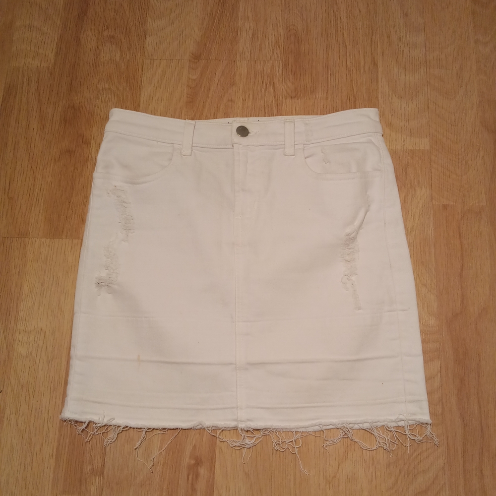J Brand Off-White Denim Mini Skirt Sz 27